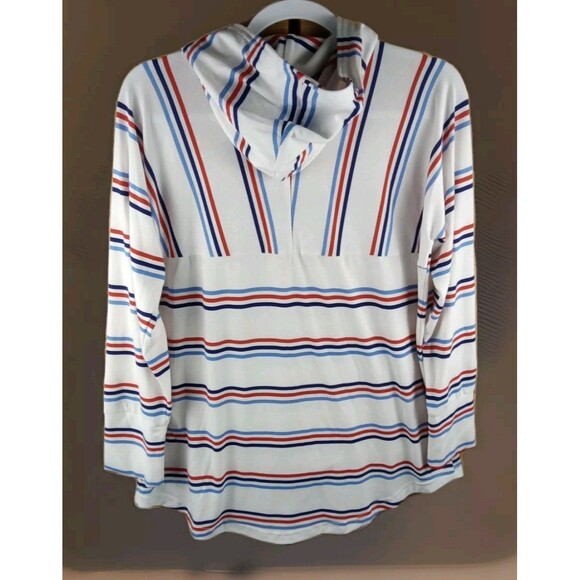 Lu La Roe Pullover Hoodie Size L Striped Kangaroo Pockets Long Sleeve - Picture 8 of 11